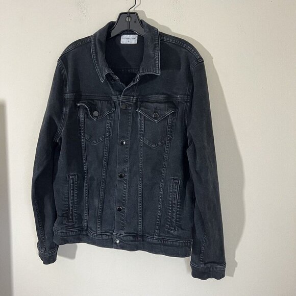 Cotton Citizen Trucker Denim Jean Jacket Womens Size XL Black - Picture 3 of 6